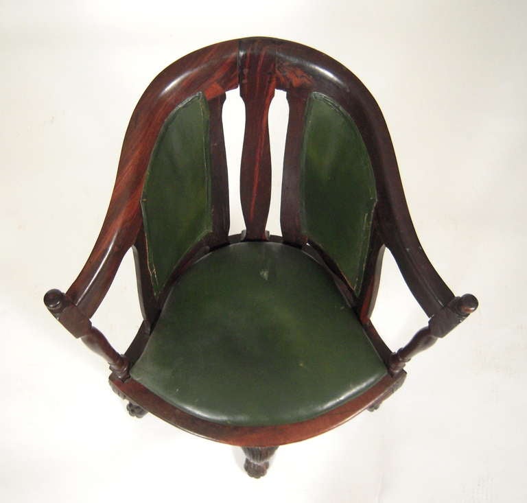 18th Century Colonial Portuguese Rosewood Armchair In Fair Condition In Essex, MA