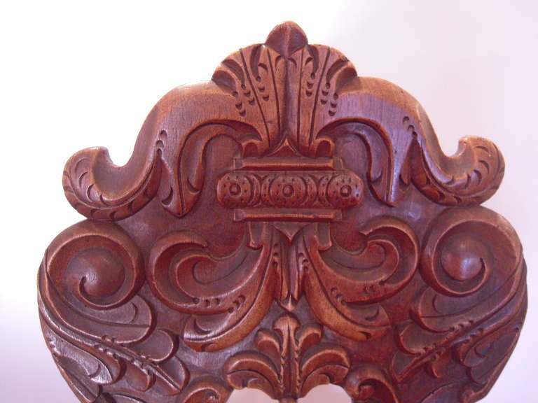 19th Century Swiss Alpine Walnut Chair In Excellent Condition In Essex, MA