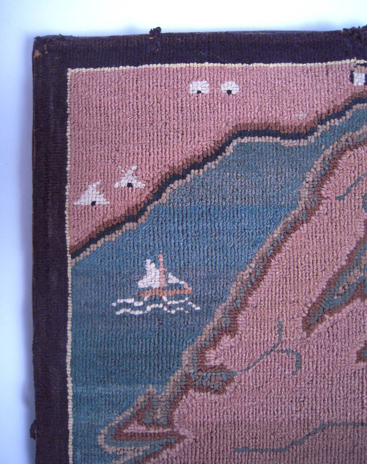 Canadian Newfoundland Map Hooked Grenfell Mat
