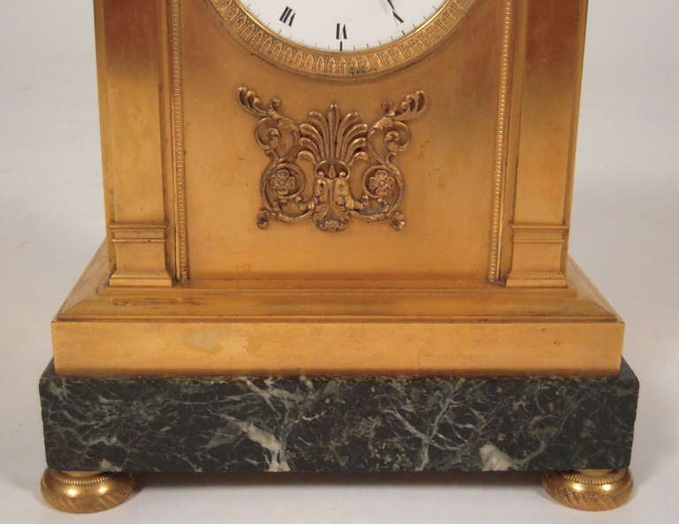19th Century French Empire Period  Bronze Doré Mantle Clock