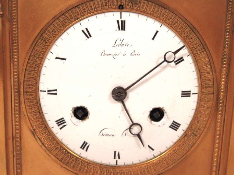 French Empire Period  Bronze Doré Mantle Clock 4
