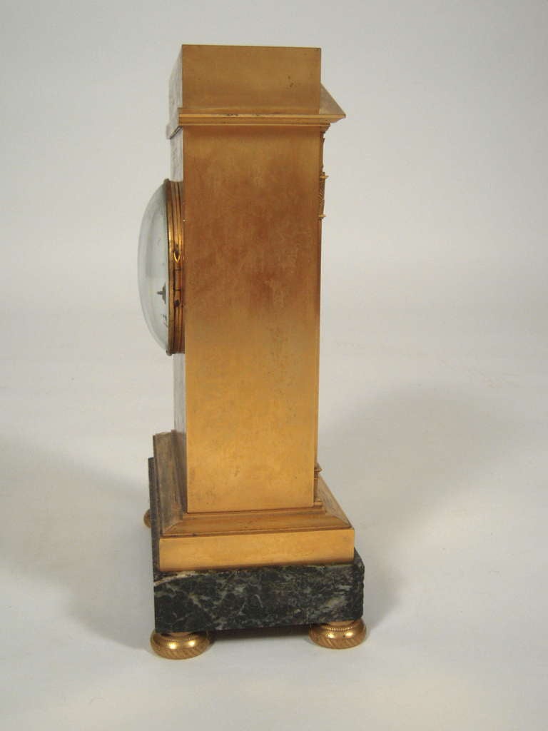 French Empire Period  Bronze Doré Mantle Clock 1
