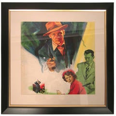 Vintage Original Gene Widhoff Art for Film Noir Movie Poster, "The Clay Pigeon"