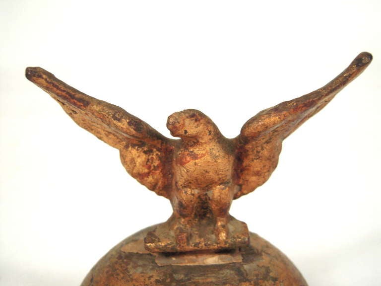 Gilt Metal American  Eagle on Globe In Excellent Condition In Essex, MA