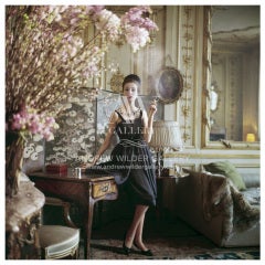 Vintage Mark Shaw Editioned Photo - Smoking Model in Paris Residence