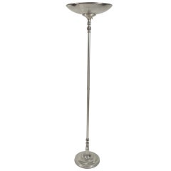 Art Deco Period Silver Plated Torchere Floor Lamp