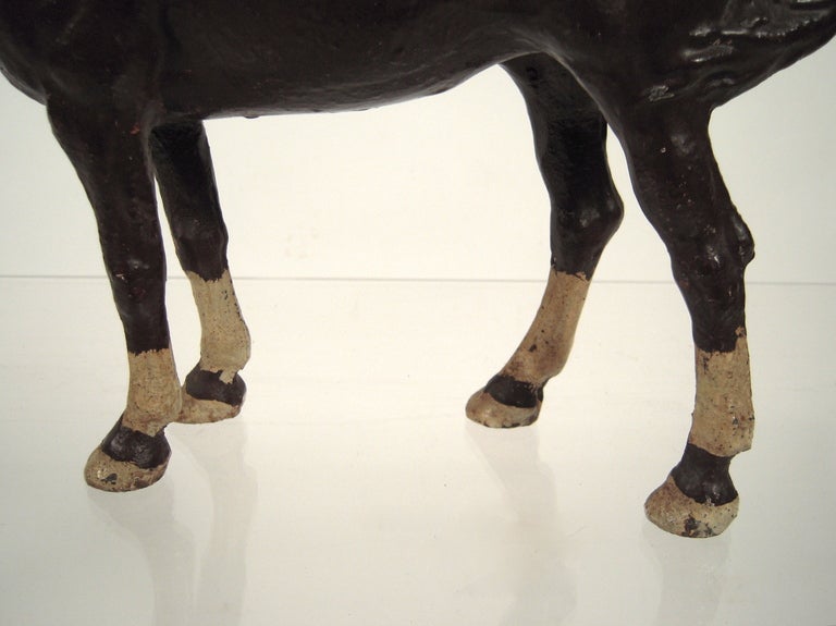 20th Century Painted Cast Iron Horse Doorstop