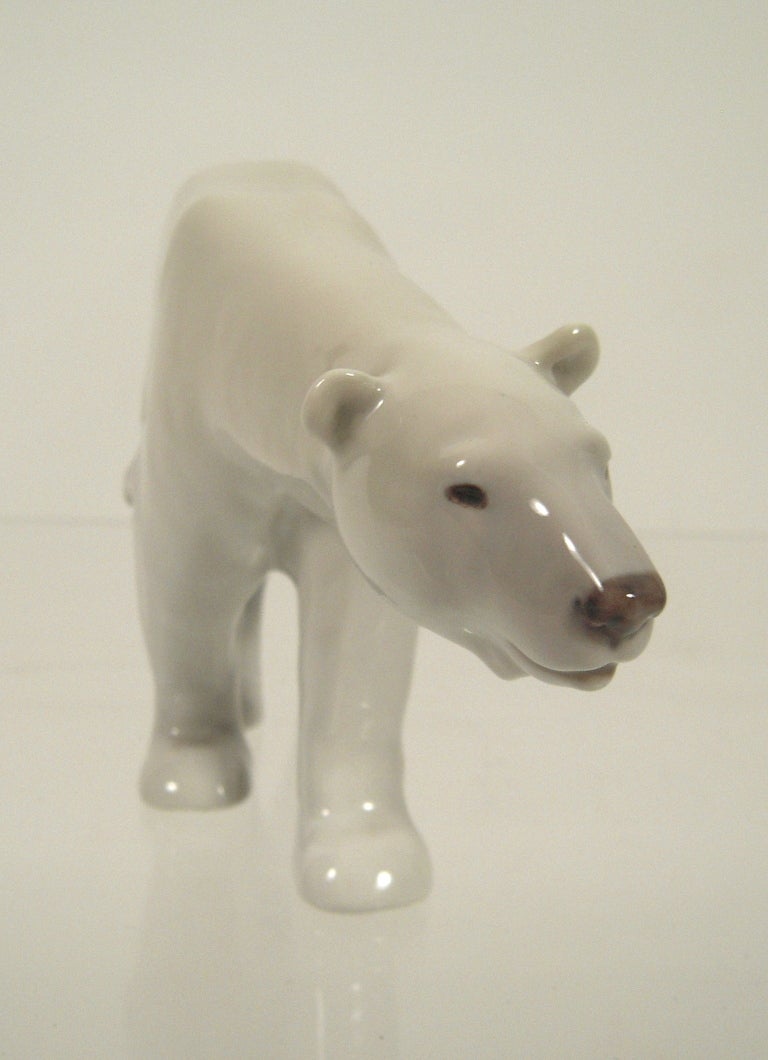 Royal Copenhagen Porcelain Polar Bear In Excellent Condition In Essex, MA