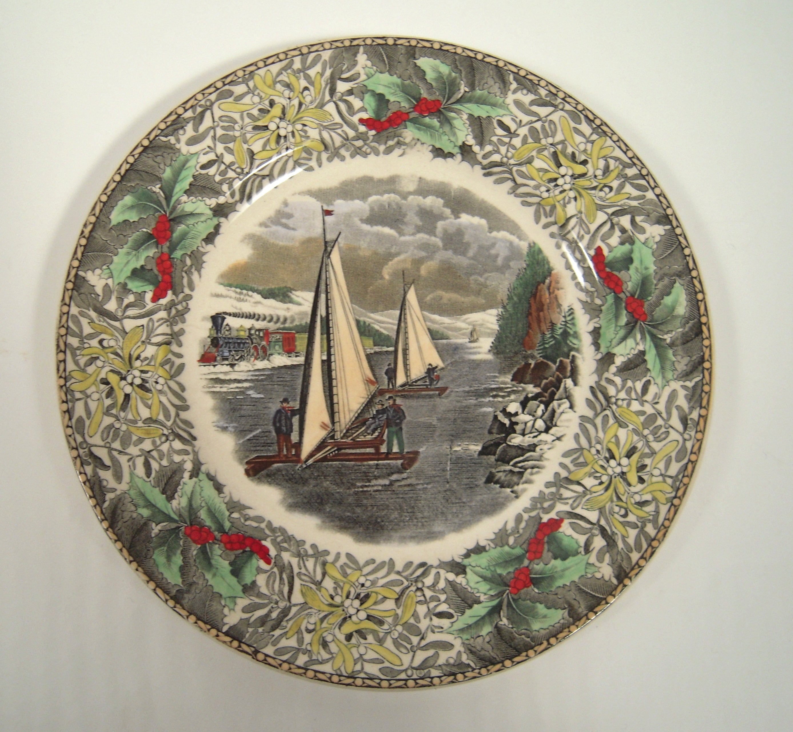 "Ice Boat Race on the Hudson" Holiday Plate