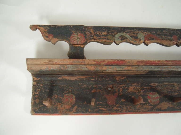 European Country Mudroom Hat and Coat Rack, 19th Century In Good Condition In Essex, MA