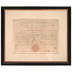 Rare 1801 Yale Diploma