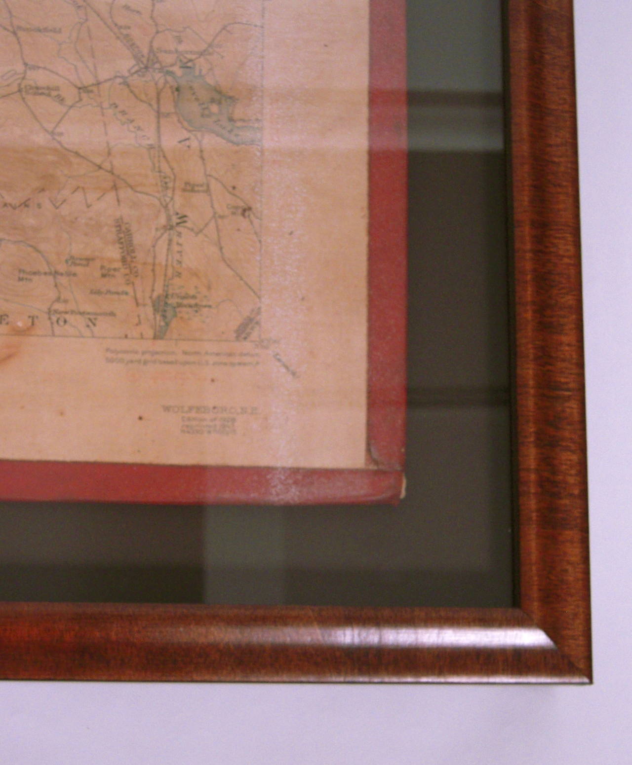 Paper Framed Map of Lake Winnipesaukee Region, NH
