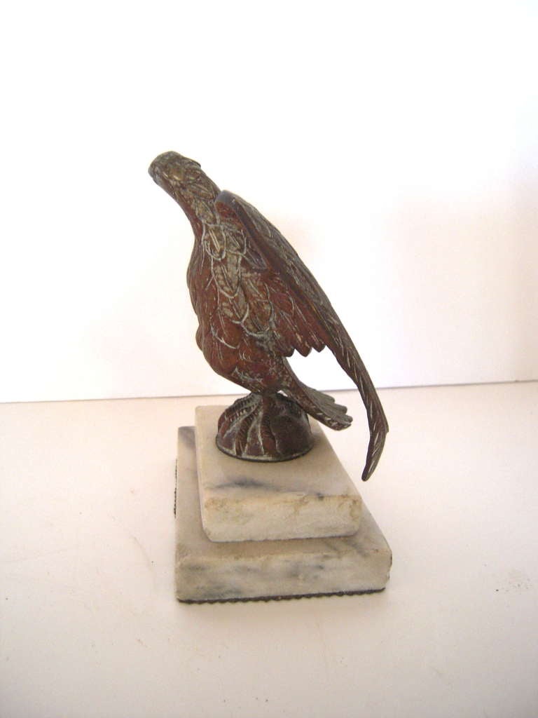 Patriotic Brass American Eagle Sculpture on Marble Base 1