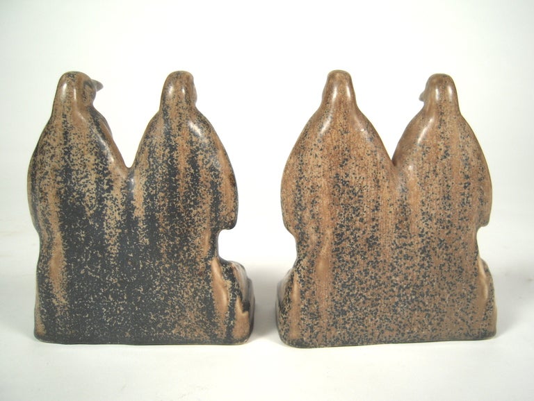 Molded A Pair of Rookwood Art Pottery Penguin Bookends