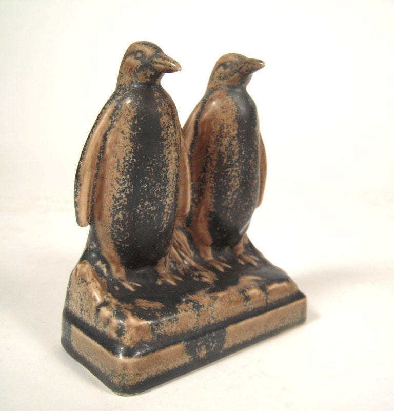American A Pair of Rookwood Art Pottery Penguin Bookends