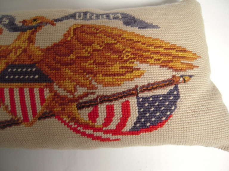 american flag needlepoint pillow