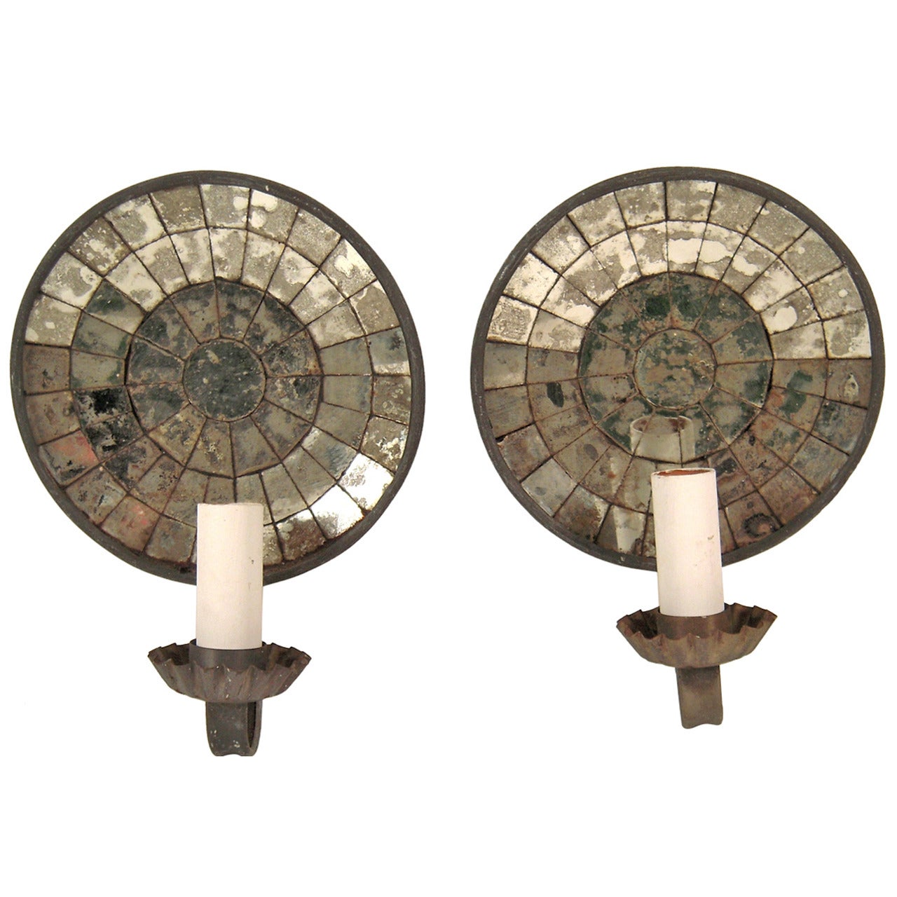 Pair of Mirror Backed Sconces, circa 1930s