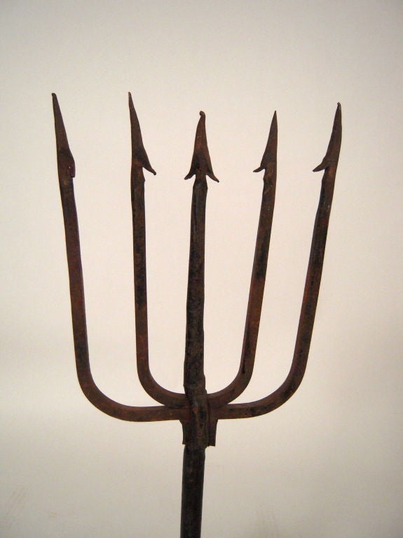 Folk Art EARLY AMERICAN WROUGHT IRON FISHING SPEAR, 1 of 3 AVAILABLE
