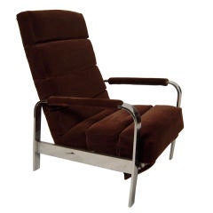 1970s Chrome And Mohair Recliner