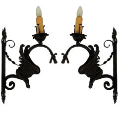 Pair of Gryphon Sconces
