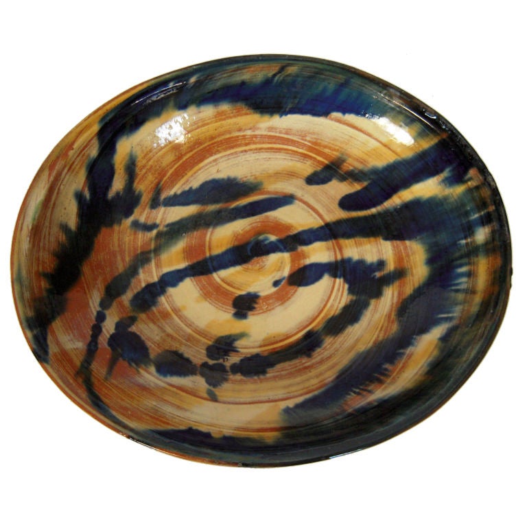 Vintage Mexican Pottery Drip Ware Platter