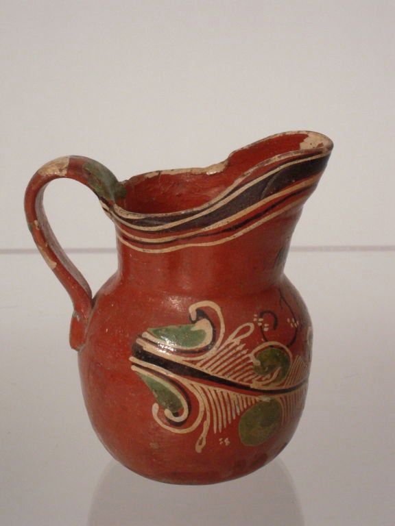 Vintage Mexican 'Bandera' Pottery Pitchers and Bowl 3