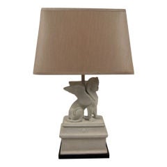 Plaster Sphinx Lamp with Shade