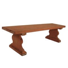 Antique Pine Trestle Bench or Coffee Table