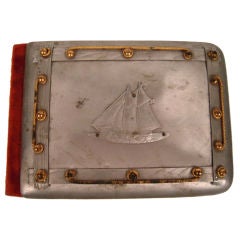Antique Victorian Nautical Themed Autograph Book, Unused, c. 1880s