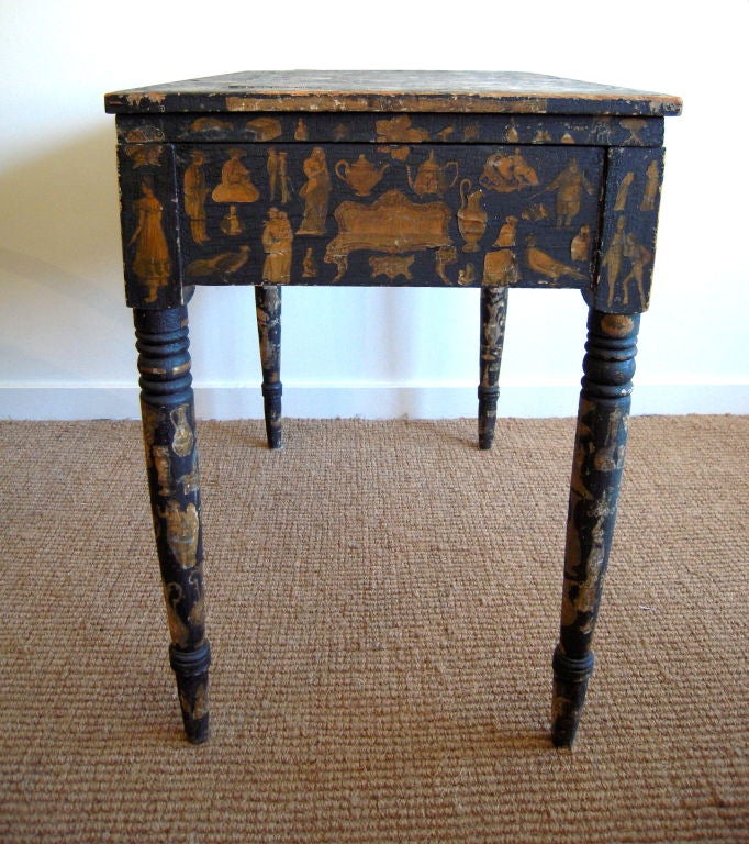 Painted Unusual 19th Century New England Architect's Table