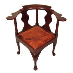 Unusual, Bold  18th  English Corner Chair