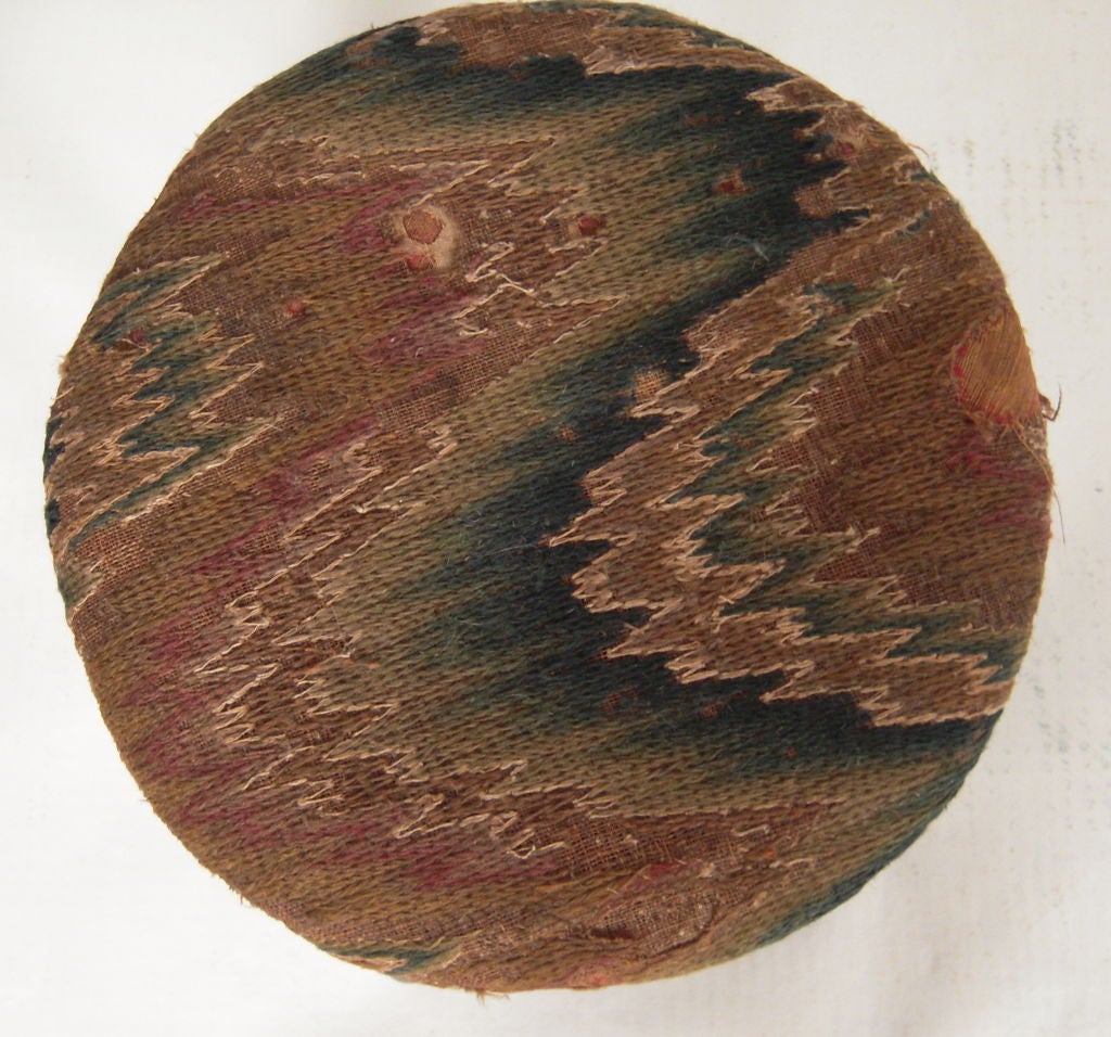 William and Mary Footstool with Bargello Needlepoint Upholstery