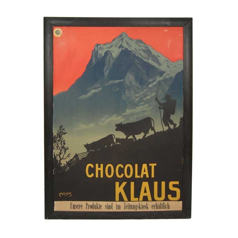 VINTAGE SWISS CHOCOLATE POSTER BY CARL FRANZ MOOS
