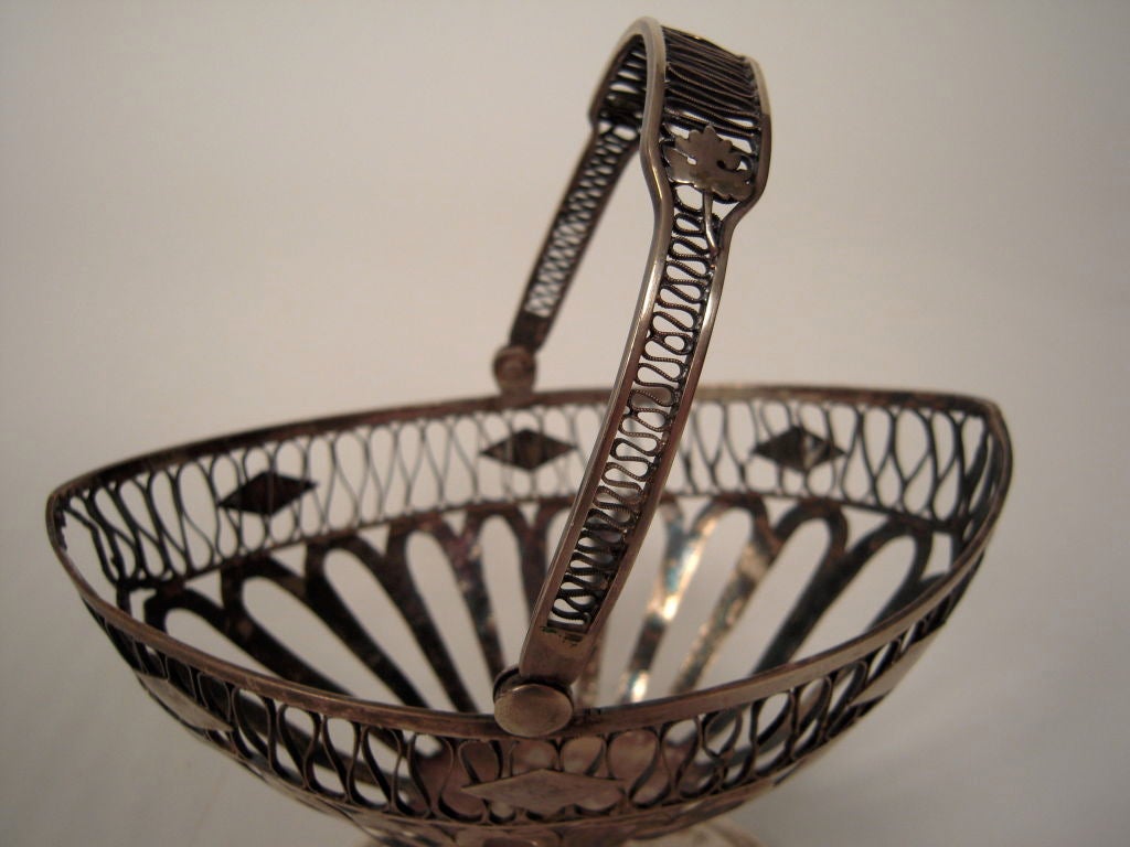 European Silver Neoclassical Basket In Good Condition In Essex, MA