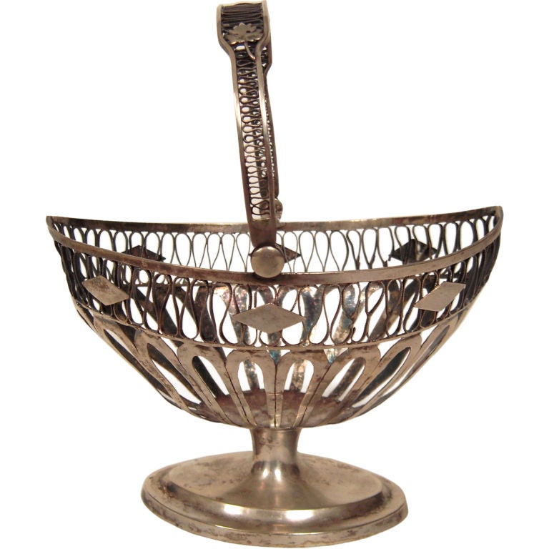 European Silver Neoclassical Basket