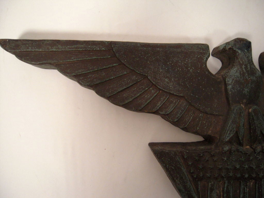 Bronze BRONZE ARCHITECTURAL  AMERICAN EAGLE AND SHIELD, c. 1930s