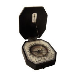 Antique 19th Century Baroque Style Pocket Compass and Sundial