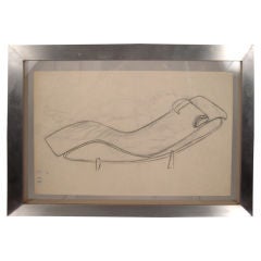 Le Corbusier Double Sided Drawing of the LC4 Chaise, circa 1927