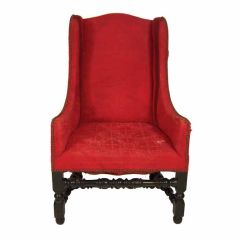 19th Century William and Mary Style Wing Chair