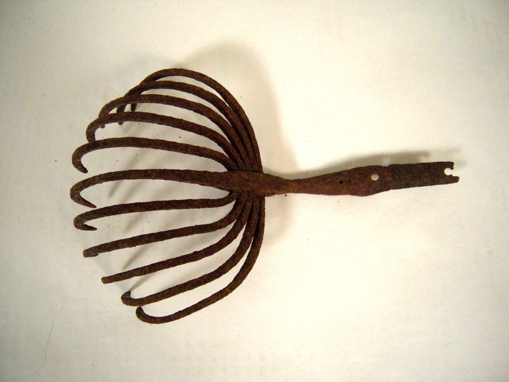 19th Century New England Wrought Iron Clam Rake at 1stdibs