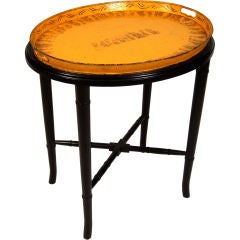 A 19th Century French Yellow  Tole Tray Table