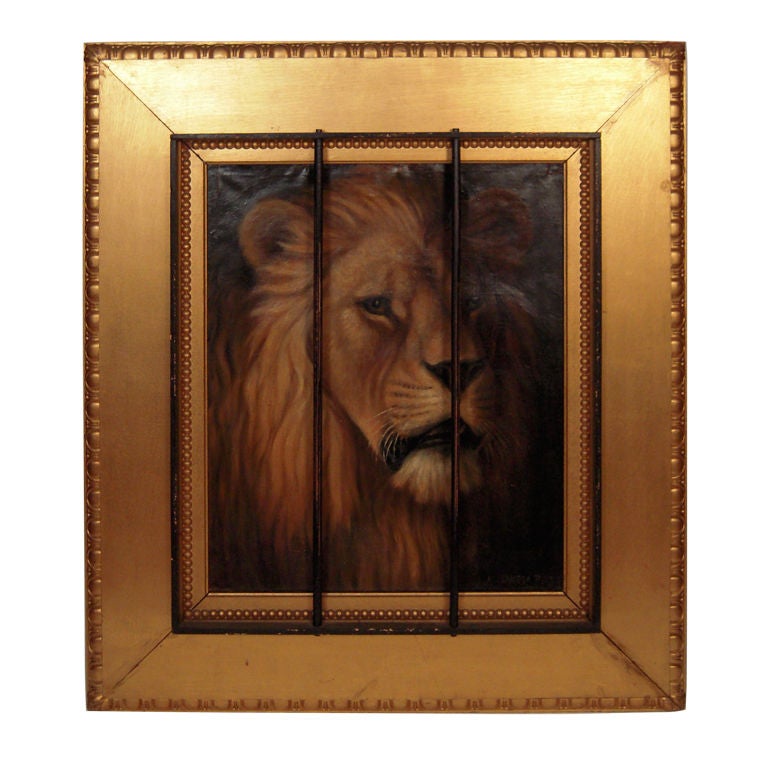 Head of a Male Lion Painting by Alexander Pope, circa 1897