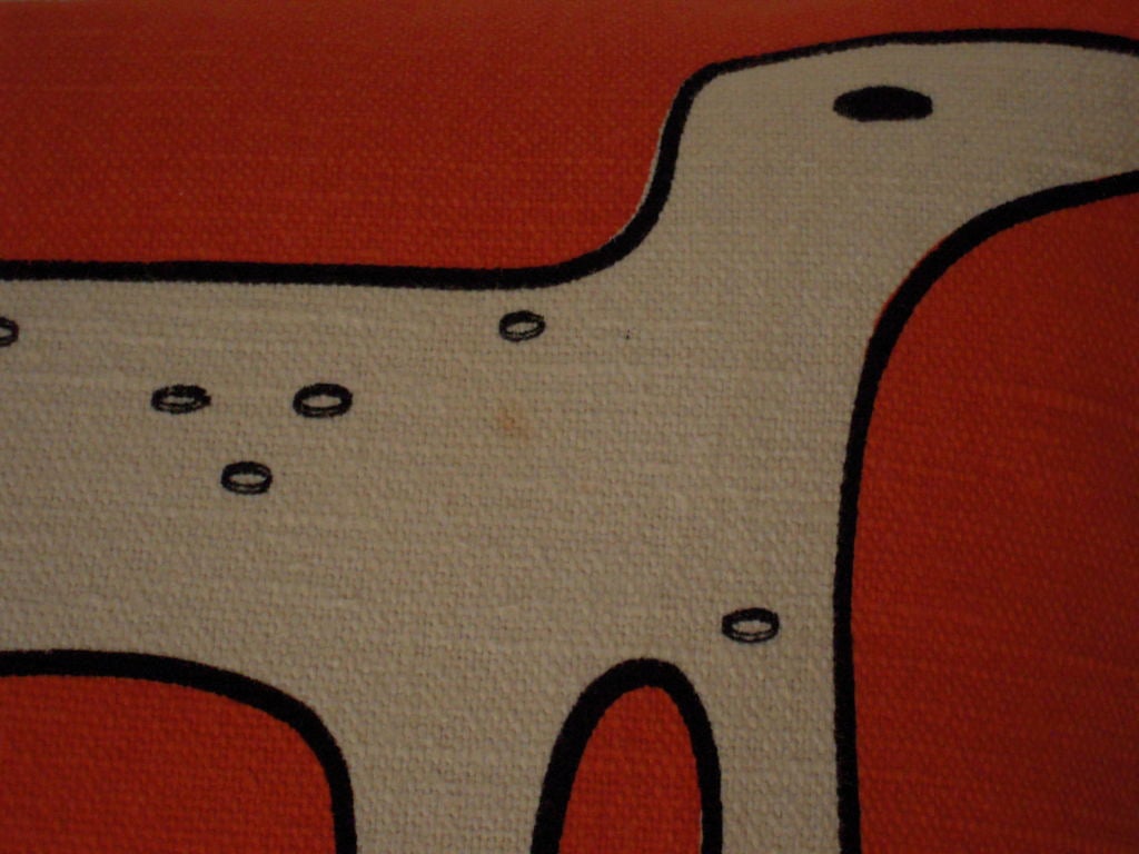 Mid-20th Century Angelo Testa  Fabric 'Animal Forms' Pillow