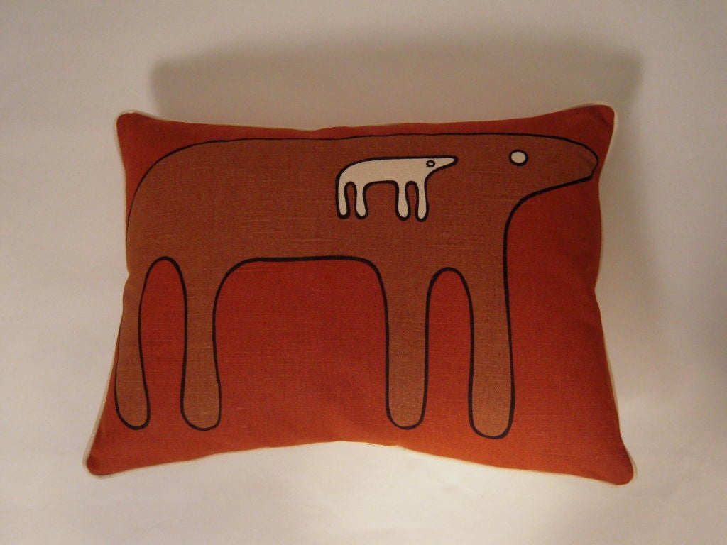 Angelo Testa  Fabric 'Animal Forms' Pillow 3