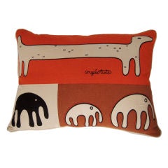 Angelo Testa  Fabric 'Animal Forms' Pillow