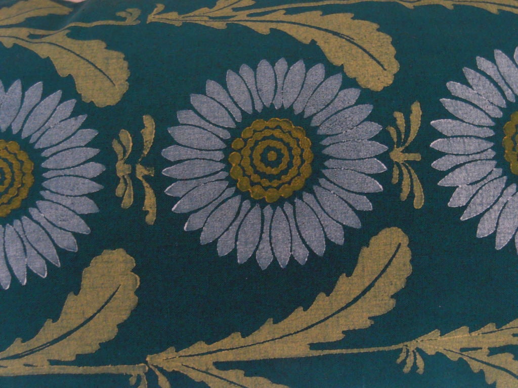 One Vintage 'Lazy Daisy' Folly Cove Hand Printed Fabric Pillow 2