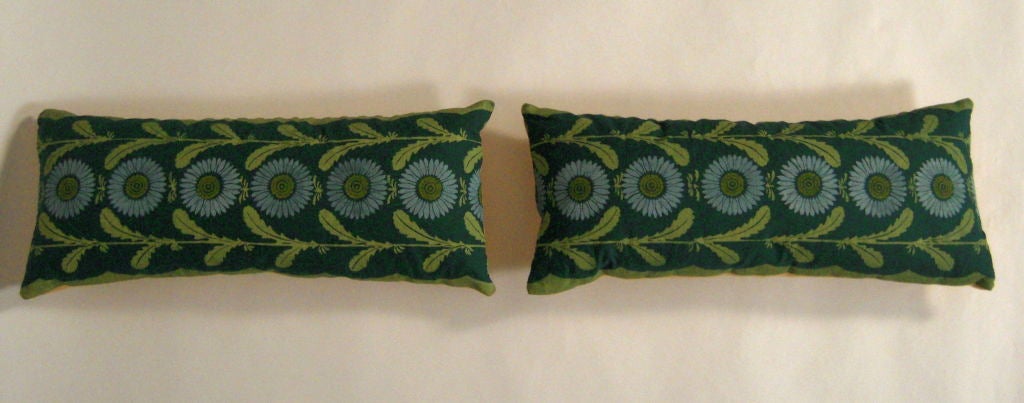 One Vintage 'Lazy Daisy' Folly Cove Hand Printed Fabric Pillow 3