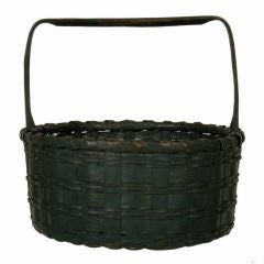 19TH CENTURY SHAKER STYLE SPLINT WOOD GATHERING BASKET – CCADA