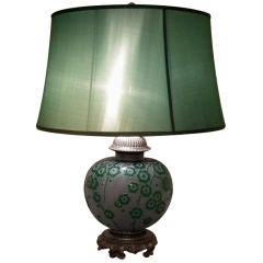 A Large Art Deco Period Acid Etched Glass Lamp by Daum