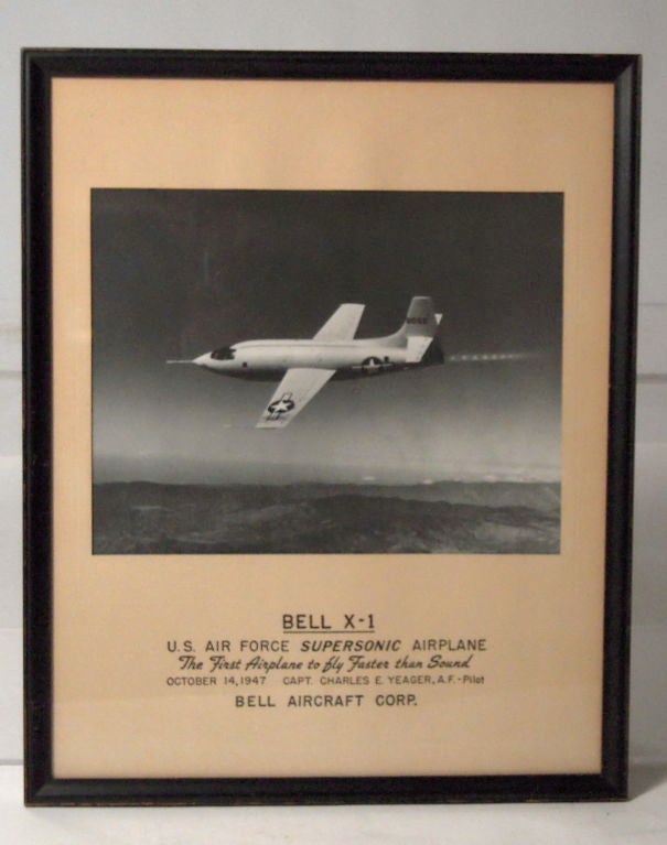 Supersonic Airplane Photo, the "Bell X-1", c. 1947